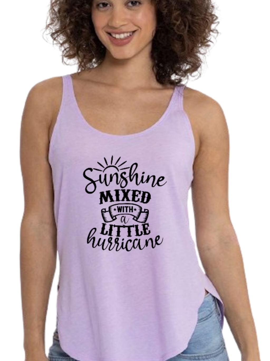 Next Level Apparel Lilac Tank Top With Black Graphic
